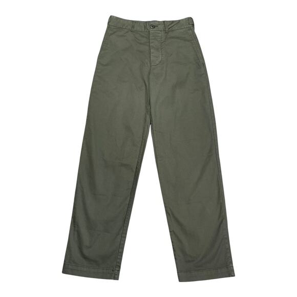 Alex Mill Army Green Straight Leg High Rise Trouser Size 0 - Picture 1 of 4